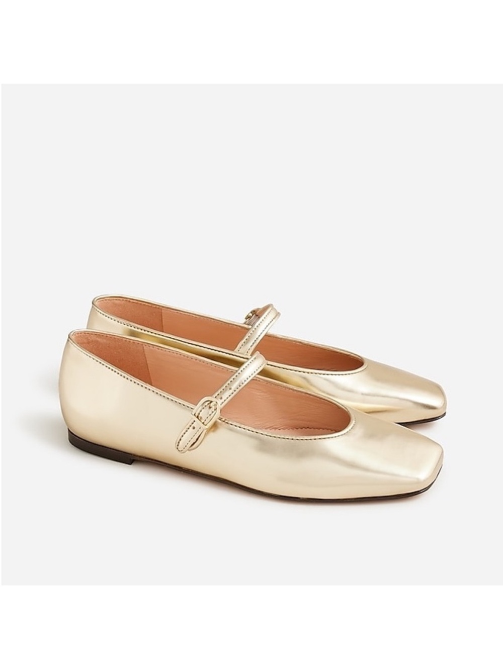 J. Crew Anya Mary Jane Flats in Metallic